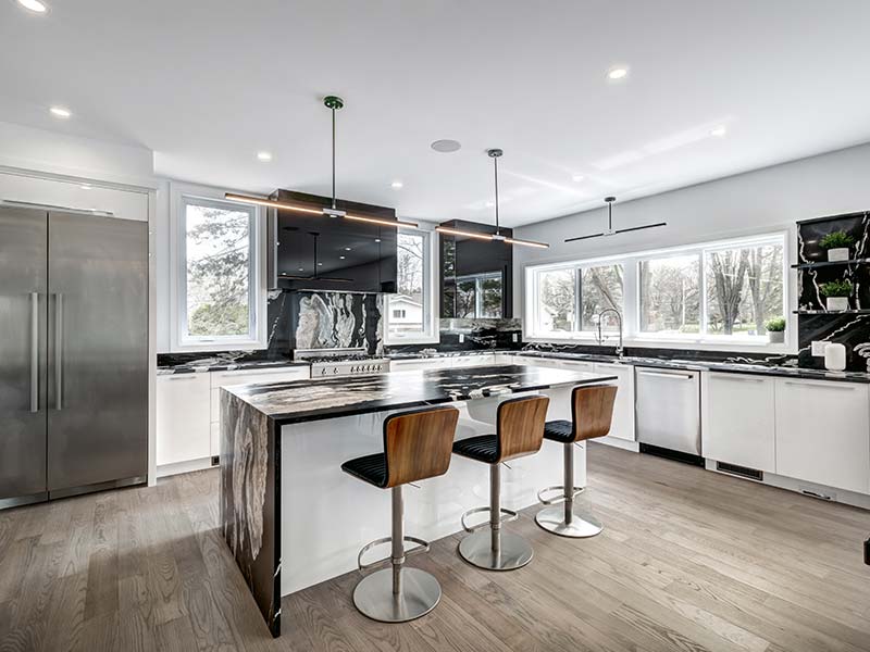 Custom kitchen storage and cabinetry features